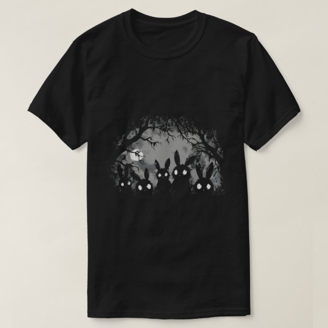 Gruselhasen-Wald-Gothic-Grunge-Shirt T-Shirt (Design vorne)
