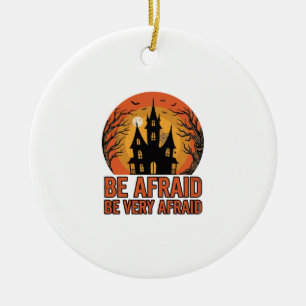 Gruselhaus Hab Angst Vintage Halloween-Design_1 Keramik Ornament