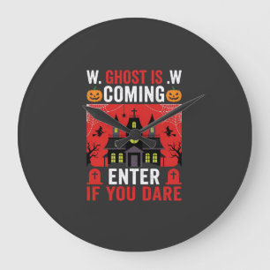 Gruselhaus Halloween - Eintreten, wenn du dich tra Große Wanduhr