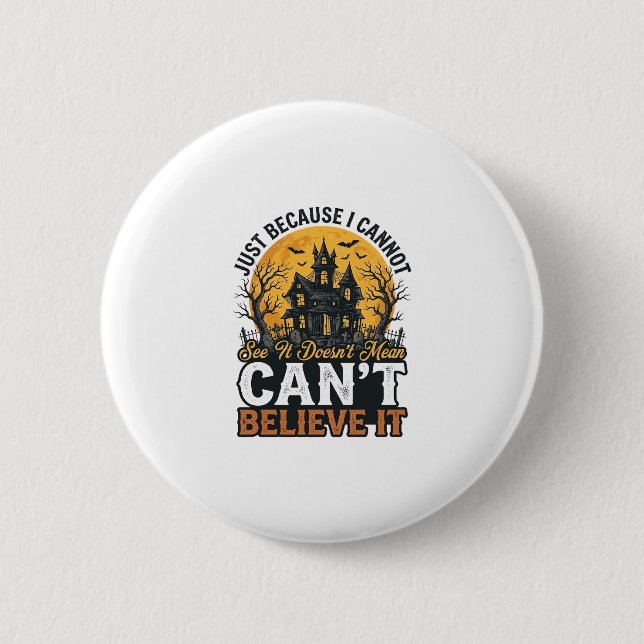 Gruselhaus Halloween Unglaublich Retro Button (Vorderseite)
