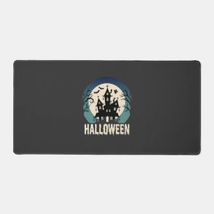 Gruselhaus-Halloween-Vektorgrafik bei Mondlicht Schreibtischunterlage