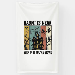 Gruselhaus Halloween Vintage Gravur Spuk D Banner