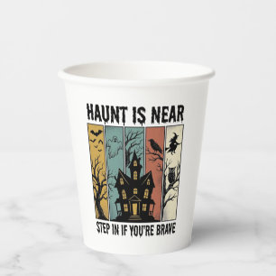 Gruselhaus Halloween Vintage Gravur Spuk D Pappbecher