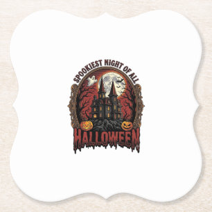 Gruselhaus Halloween Vintage Gravur Spuk N Untersetzer