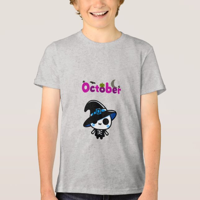 Gruselhexe der Saison,  Tri-Blend Shirt (Vorderseite)