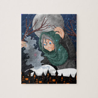 Gruselhexe & Spukhaus Halloween🌙 Puzzle