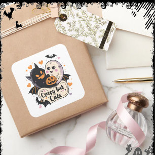 Gruselig aber süß ExDesigner Halloween Quadratischer Aufkleber