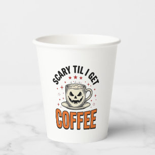 Gruselig bis Kaffee Vintage Halloween Kaffee Shirt Pappbecher