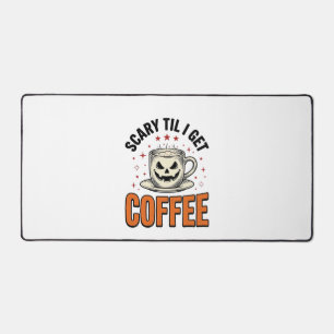 Gruselig bis Kaffee Vintage Halloween Kaffee Shirt Schreibtischunterlage