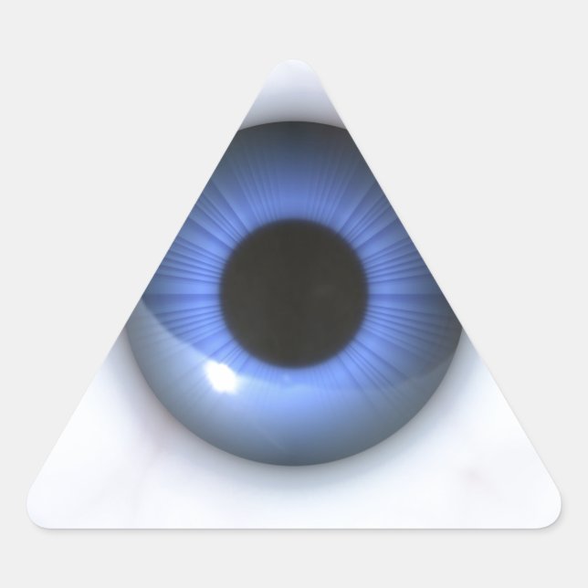 gruselig blaue Augen Dreieckiger Aufkleber (Vorderseite)
