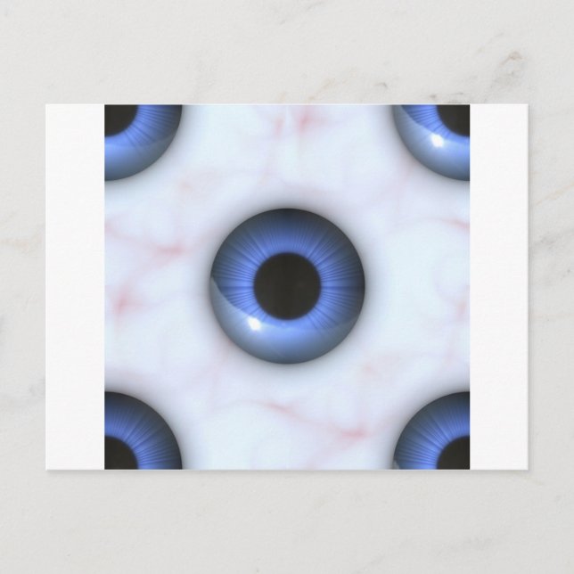 gruselig blaue Augen Postkarte (Vorderseite)
