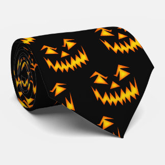 Gruselig geschnitzter Halloween-Kürbis Krawatte