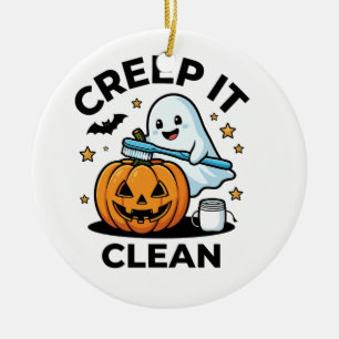 Gruselig saubere geisterhafte Kürbis-Halloween-Zah Keramik Ornament