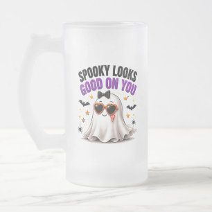 Gruselig Steht Dir Gut Lustiger Geist Halloween Mattglas Bierglas
