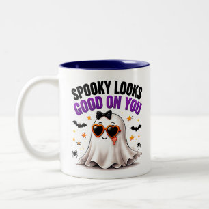 Gruselig Steht Dir Gut Lustiger Geist Halloween Zweifarbige Tasse