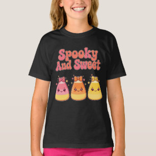Gruselig süße Candy Corn Schleife Sterne Rosa Nied T-Shirt