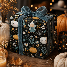 Gruselig süße Halloween-Fee mit pastellfarbenen Kü Geschenkpapier