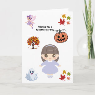 Gruselig süße Halloween-Grußkarte für Kinder Karte