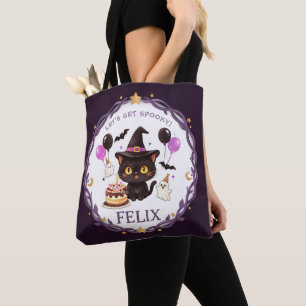 Gruselig süße Hexe schwarze Katze Zauberer Hallowe
