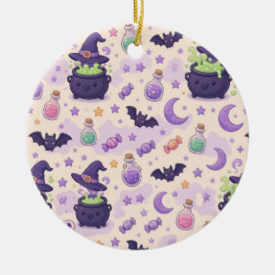 Gruselig süße Hexenkessel Keramik-Ornament Keramik Ornament