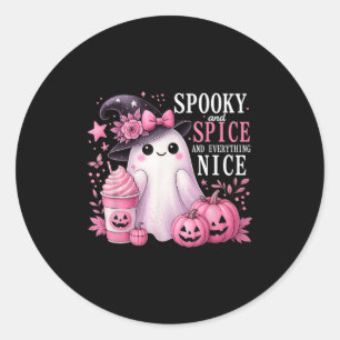 Gruselig und Gewürz und alles nette Halloween Pin Runder Aufkleber
