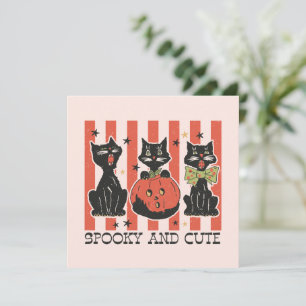Gruselig und Süß - Schwarze Katze und Kürbis