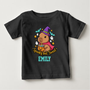 Gruselige aber süße Capybara-Hexen-Halloween Baby T-shirt