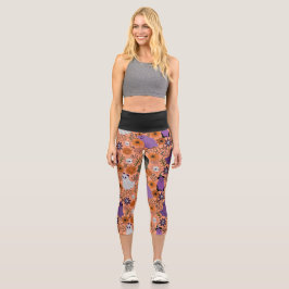 Gruselige Blumen Capri Leggings