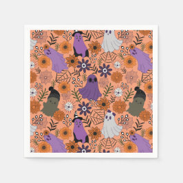 Gruselige Blumen Serviette