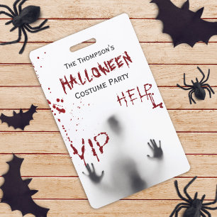 Gruselige blutige Halloween-Kostüm-Party Weiß VIP Ausweis
