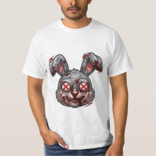 Gruselige blutige Zombie-Hasen-Halloween-Illustrat T-Shirt