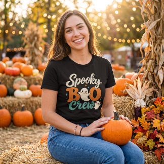Gruselige Boo-Crew Retro-Geist passendes Halloween T-Shirt