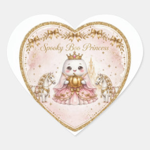 Gruselige Boo Prinzessin Coquette Halloween Herz-Aufkleber