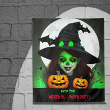 Gruselige böse Hexen-Halloween-Party-Banner
