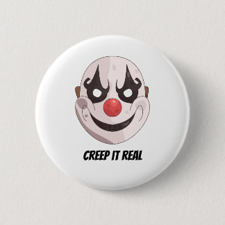 Gruselige Clown-Maske Halloween Grafik Echt Grusel Button