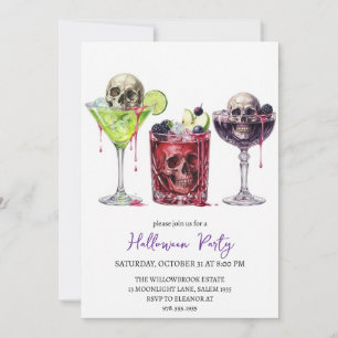 Gruselige Cocktailparty Halloween Einladung