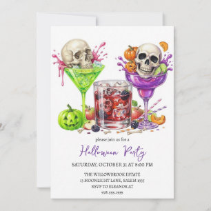 Gruselige Cocktailparty Halloween Einladung