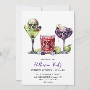 Gruselige Cocktailparty Halloween Einladung