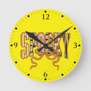 Gruselige Coquette Halloween-Ästhetik-66166 Runde Wanduhr