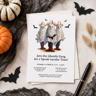 Gruselige Cowboy-Geister Western Halloween Einladung