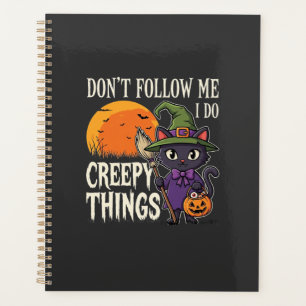 Gruselige Dinge Halloween Katze Hexe Design_1 Planer