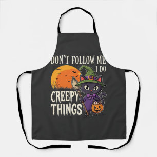 Gruselige Dinge Halloween Katze Hexe Design_1 Schürze