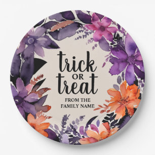 Gruselige Eleganz Halloween-Blumenkranz-Kollektion Pappteller