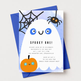 Gruselige erste Halloween-Geburtstags-Einladung Einladung