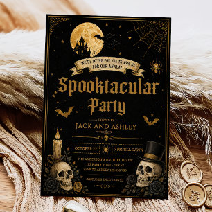 Gruselige Erwachsenen-Halloween-Party Vintage-Tote Einladung