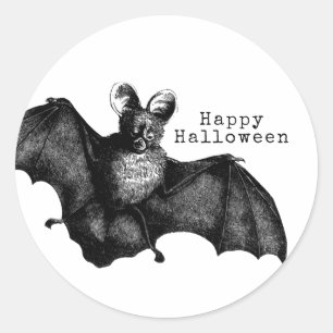Gruselige fliegende Vintage-Fledermaus-Halloween-P Runder Aufkleber