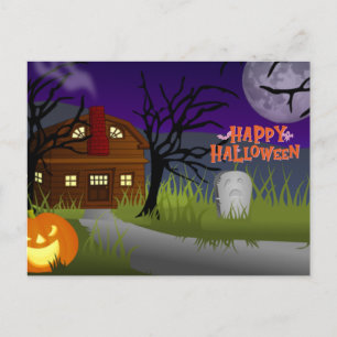 Gruselige Frohe Halloween-Nacht Feiertagspostkarte