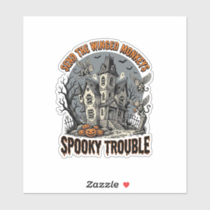 Gruselige geflügelte Affen Halloween-Shirt_1 Aufkleber