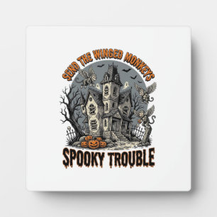 Gruselige geflügelte Affen Halloween-Shirt_1 Fotoplatte