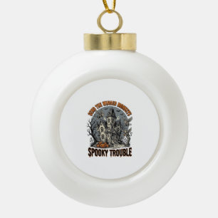 Gruselige geflügelte Affen Halloween-Shirt_1 Keramik Kugel-Ornament